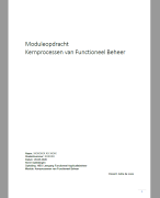 Moduleopdracht Kernprocessen van Functioneel Beheer - Cijfer 9 - Incl. Feedback