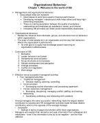 Organisational Behavior summary 