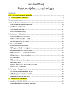 Samenvatting Persoonlijkheids psychologie