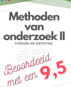 Methoden van Onderzoek II   -   Voeding en diëtetiek