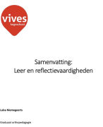 Samenvatting RICHTING: GRADUAAT ORTHOPEDAGOGIE!: Leer- en reflectievaardigheden