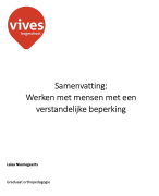 Samenvatting RICHTING: GRADUAAT ORTHOPEDAGOGIE!: Werken met mensen met een verstandelijke beperking