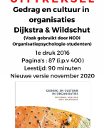 Uittreksel Gedrag en Cultuur In Organisaties Dijkstra Wildschut 1e druk 2016 NCOI Organisatiepsychologie