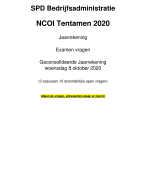 NCOI tentamen vragen SPD bedrijfsadministratie geconsolideerde jaarrekening 