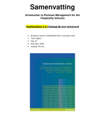 Samenvatting HST 4-11 Introduction to Revenue Management for the Hospitality Industry Tranter 