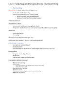 Les 4: hulpvraag en therapeutische relatievorming
