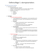 Oefencollege 1: Stemparameters