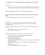 Hoofdstuk 3: Recente theoretische en therapeutische inzichten + Stromingen in therapie
