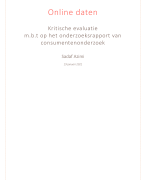 Kritische evaluatie m.b.t op het onderzoeksrapport van consumentenonderzoek over ONLINE DATEN