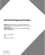 Ontwikkelingspsychologie KdG 2020-2021