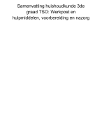 Samenvatting huishoudkunde 3de graad TSO: Werkpost en hulpmiddelen, voorbereiding en nazorg