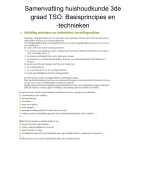 Samenvatting huishoudkunde 3de graad TSO: Basisprincipes en -technieken