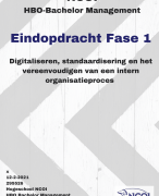 NCOI geslaagde module Eindopdracht Fase 1 HBO Management - Optimaliseren Intern Organisatieproces (Feb. 2021,+ feedback, cijfer 8)