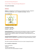 ISM lectures summary (International Strategy Management)