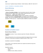 Qualitative Research Methods for IB summary lectures