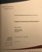 Woordenschatlijst - Zakelijk en economisch Engels 1