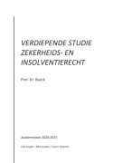 Verdiepend zekerheids- en insolventierecht  