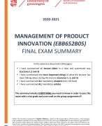 Management of Product Innovation_2020-21_FINAL EXAM SUMMARY 