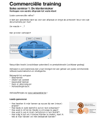 Samenvatting commerciële training 