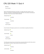 CRJ 220 Week 11 Quiz 4 with Answers,GRADED A