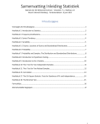 Volledige samenvatting Inleiding Statistiek (per hoofdstuk, formule- en begrippenlijst)