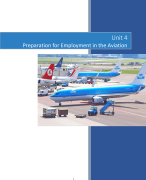 Unit 4 Preparation for Employment in the Aviation Industry.