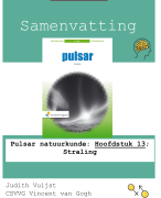 Samenvatting: Pulsar natuurkunde: Hoofdstuk 13; Straling (VWO 5)