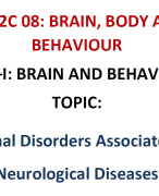 Emotional Disorders Associated with Neurological Diseases Lecture Notes