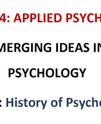 History of Psychology Lecture Notes