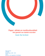 Paper Ethiek en Multiculturaliteit