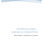 Hoorcolleges en oefenbetogen Ageing & Concepten (minor Fysiotherapie & Kinderen, Volwassenen & Ouderen)