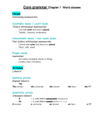Core Grammar Summary Chapter 1 & 2