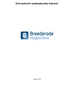 Eind opdracht verpleegkundig indiceren