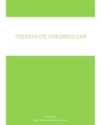 Toegepaste voedingsleer 1 samenvatting
