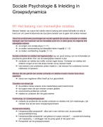 Sociale Psychologie en Inleiding in Groepsdynamica