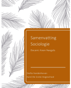 Samenvatting sociologie (ortho 1e jaar, 2e semester)