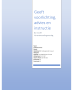 Geeft voorlichting, advies & instructie |B1-K1-W7| in 1x gehaald met een 10!