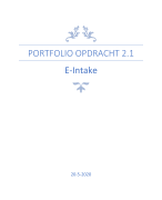 Portfolio opdracht 2.1 E-Intake + beoordelingsformulier cijfer 8.8!