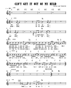 Leadsheet, partituur, Can\'t get it out of my head, Electric Light Orchestra