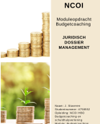 NCOI geslaagde module Budget coaching nov. 2021 - Juridisch Dossier Management - Cijfer 9 met Feedback