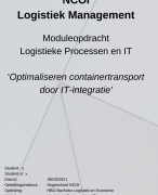NCOI moduleopdracht logistieke processen en IT - HBO Logistiek Management - Geslaagd 2021 cijfer 7