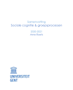 Samenvatting Sociale Cognitie & Groepsprocessen
