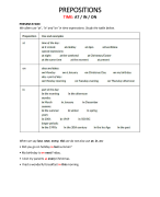 PREPOSITION explanations, exercises and answers. 