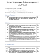 Verwerkingsvragen Risicomanagement 2020-2021