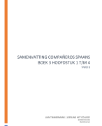 Samenvatting compañeros Spaans boek 3 hoofdstuk 1 t/m 4