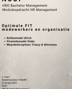 NCOI geslaagde moduleopdracht HR Management Jan. 2022 - NIEUWE LAYOUT! - FIT organisatie - personeel - Cijfer 8 zie feedback