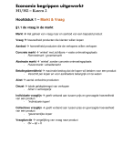 Economie Begrippen H1/H2 (katern 2) VWO 4 - Pincode