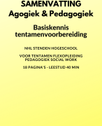 Basiskennis samenvatting Pedagogiek en Agogiek - Tentamenvoorbereiding - Geschreven Feb. 2022