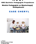 NCOI Geslaagde Moduleopdracht (8.5) Pedagogiek en Maatschappij - Case Cheryl - Geschreven Feb 2022 - Met Feedback NCOI