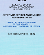 NCOI 166 oefenvragen Social Work - met lesaantekeningen - Feb 2022